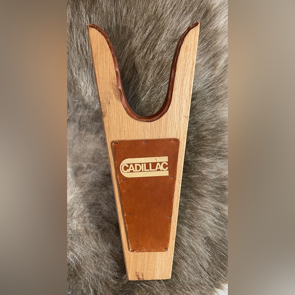 Vintage Cadillac Wooden Leather Boot Jack